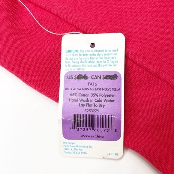 NEW Grreat Choice Red Cats Working My Last Nerve Dog Tee - Picture 3 of 4